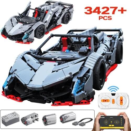 New 3427pcs City Creator RC/non-RC Supercar Building Blocks MOC Technical Remote Control Racing Car Vehicle Bricks Toys for Boys