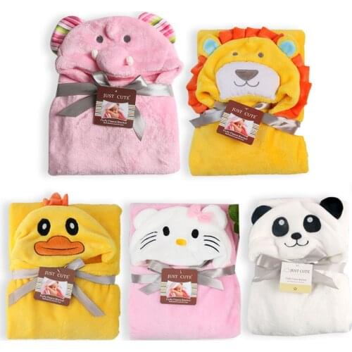 3D Baby Blanket Neonatal Hold Flannel Hooded Blankets Swaddling For Toddlers Infant Envelope For Newborns Hooded Bathrobe Towel