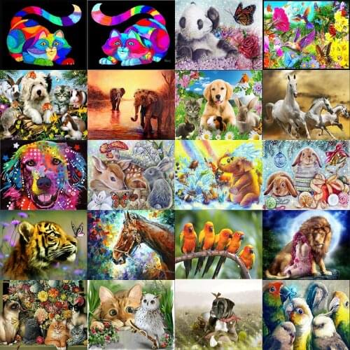 5D DIY Diamond painting Animal character mosaic cross stitch mosaic home decor wall sticker