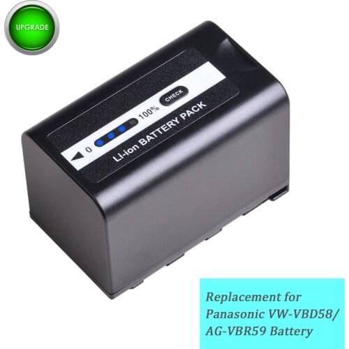 1Pc VW-VBD58 AG-VBR59 Battery with LED Power Indicators for Panasonic AJ-HPX260MC HPX265MC PX270 PX285MC PX298 AG-FC100 DVX200