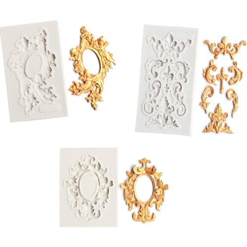 Aouke European pattern Silicone Decorating Molds Cake Silicone Mold Sugarpaste Candy Chocolate Gumpaste Clay Mould