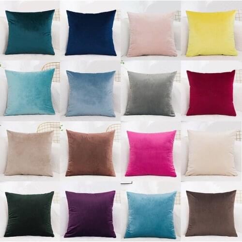 Velvet cushion cover pillowcase solid color pillowcase decoration sofa pillow room pillowcase bedside backrest pillowcase