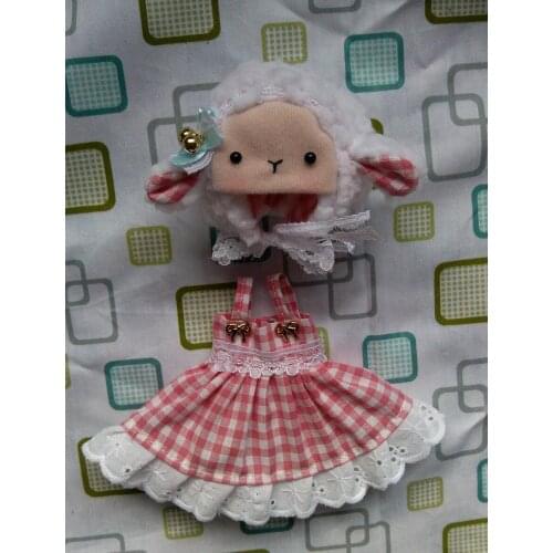 Free shipping high quality Handmade 2pcs/set Hat +skirt Doll Clothes for Blythe licca 1/6 1/8 bjd Doll accessories Toys Gift