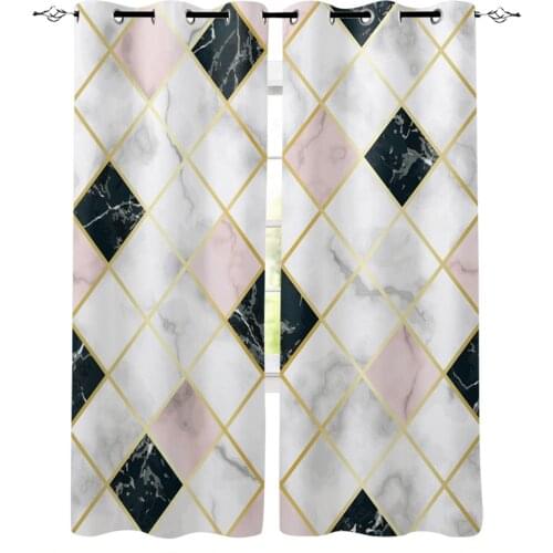 Cube Marble Colorful Stone Modern Curtains for Living Room Bedroom Kitchen Curtains Drapes Window Treatments