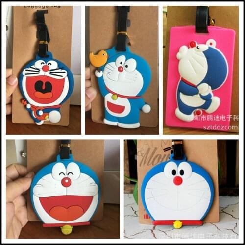 Doraemon Luggage Tag PVC Pendants Portable Travel Label Suitcase ID Address Holder tags anime