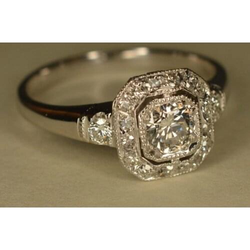 Fashoin Women Jewelry Princess Cut Zircon Wedding Band Engagement Rings Bridal Ring Set Gifts Size 6-10