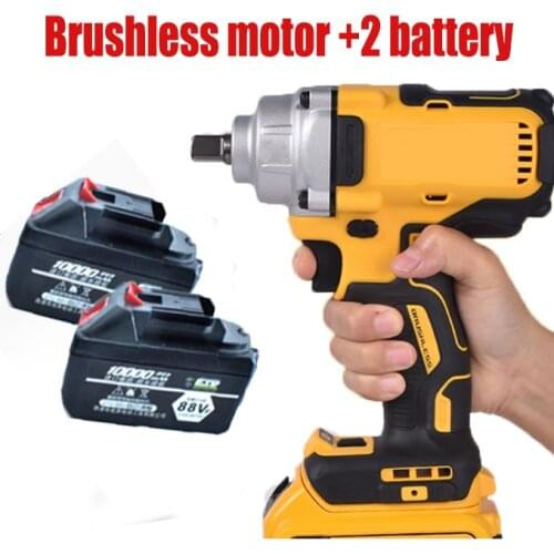 520N.m 88VF Cordless Electric Impact Wrench With 2 Rechargeable Battery Impact Drill Brushless LED Light 1/2 Socket Power Tools