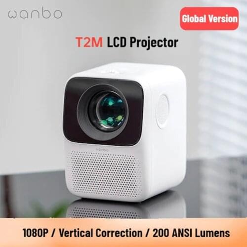 Global Version Wanbo Projector T2 Free Lumens 1080P ARC Input LED Light Source Keystone Correction Portable Mini Home Theater