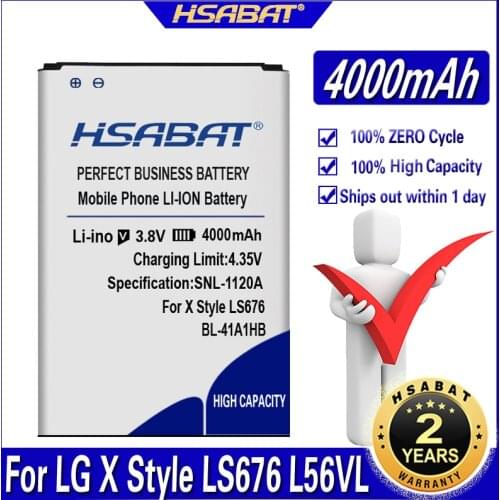 HSABAT 4000mAh BL-41A1HB BATTERY for LG X Style Tribute HD Boost Mobile X Style LS676 L56VL