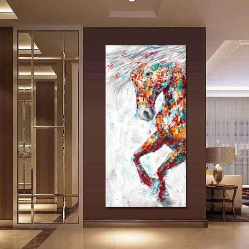 Modern Animals Oil Painting on Canvas Posters and Prints Wall Art Abstract horse Pictures for Living Room Home Decor No Frame