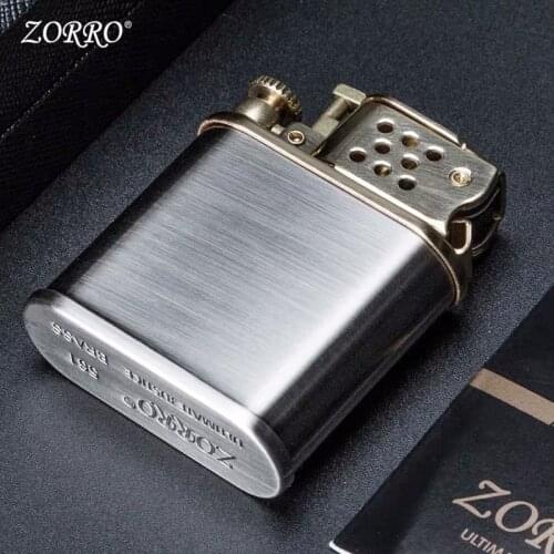 Zorro Kerosene Windproof Lighter Brass Liner Bounce Automatic Oil Gasoline Ignition Machine Kitchen Tool