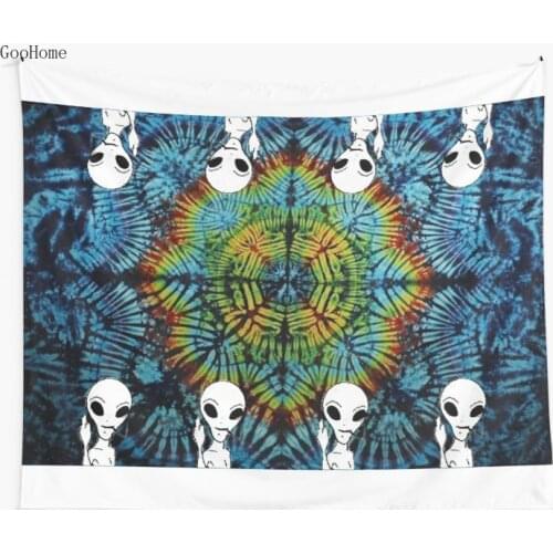 Tie Dye Alien Salute Wall Tapestry Cover Beach Towel Throw Blanket Picnic Yoga Mat Home Decoration