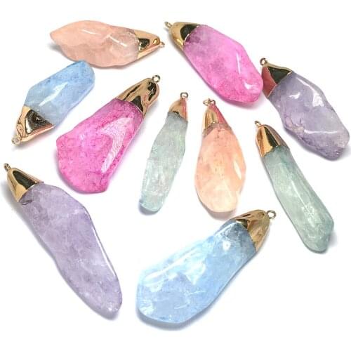 Natural Gem Stone Irregular Shape Exquisite charm Crystal Pendants for Jewelry Making Diy Necklace Accessories Reiki Healing