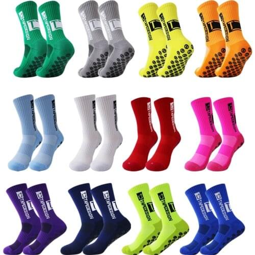 24 Colors ANTI SLIP Football Socks Mid Calf Non Slip Soccer Cycling Sports Socks Mens