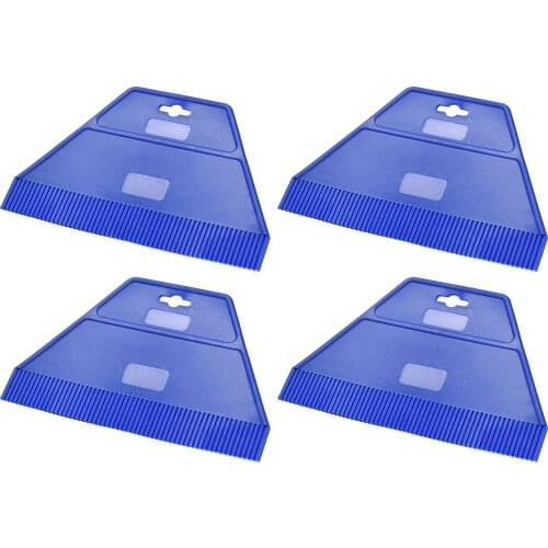 Uxcell Plastic Scraper Putty Spatula Spreader Smoothing Tool for Paint Wall Treatment Windshield 9.1" Blue 4Pcs