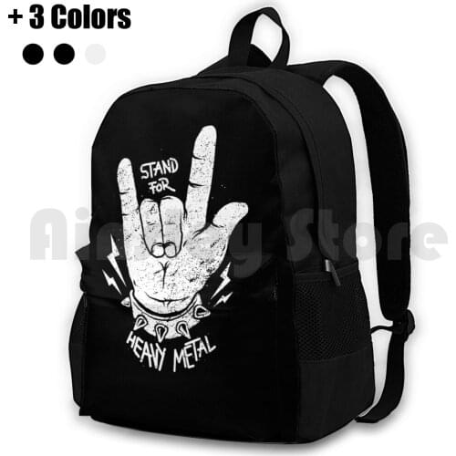 Stand For Heavy Metal Outdoor Hiking Backpack Riding Climbing Sports Bag Metal Heavy Metal Music Rocker Punk Punker Quote Quotes