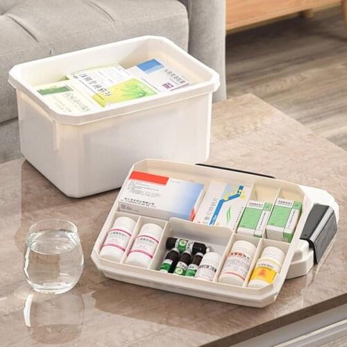 Portable Plastic Home Medicine Case Health Care Drug First Aid Kit Storage Box Multi-purpose Portable Storage Box