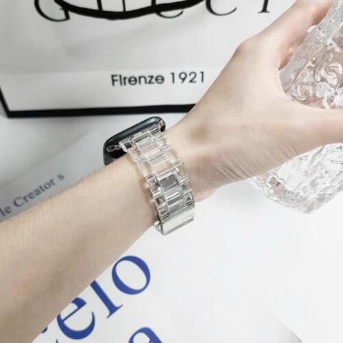 Transparent loop Sports Band for Apple Watch se 6 5 4 3 2 38 42mm Strap Bracelet for iWatch 38/40/42/44mm Watchband bracelet