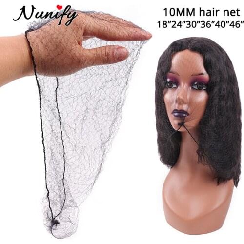 Nunify Black 100Pcs Hair Nets Invisible Elastic Edge Mesh Dress-Up Accessories Hair Bundles Wigs Frontal Closure Hairnets