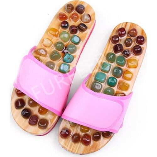 Womens Agate Foot Massage Slippers Indoor Health Home Shoes Women Slides Casual Flat Sandals Female Outside Beach Flip Flops