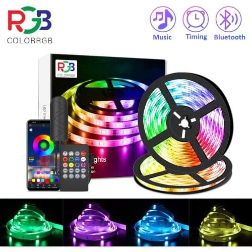 LED Strip Light, RGB 5050 Lights Music Sync Color Changing Sensitive Built-in Mic, App Controlled LED Lights Rope Lights