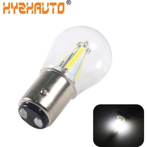 HYZHAUTO 1157 Bay15d P21/5W LED Bulbs Car Brake Lights Filament LED Auto Light Reverse Parking Lamp Red White DC12V 1PCS