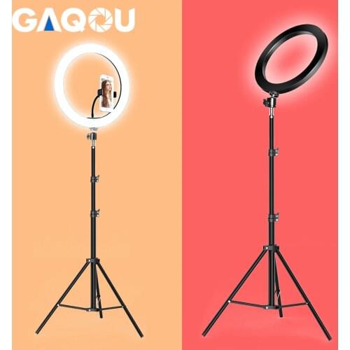 Dimmable LED Ring Light Camera Photo Studio Photography Video Makeup Ring Lamp for Youtube VK Selfie Mobile Phone with Tripod