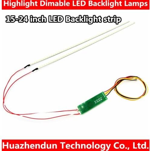Universal Highlight Dimable LED Backlight Lamps Update kit Adjustable LED Light For LCD Monitor 2 LED Strips Free Shipping