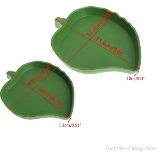 New Reptile Water Food Dish Bowl Plastic Gecko Meal Worm Feeder Leaf Shape 2size J27 21 Dropshipping