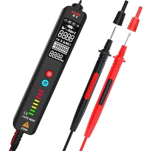 BSIDE Voltage Tester, Dual Mode Digital Multimeter Detector with Adjustable Sensitivity, LCD Display, LED Flashlight
