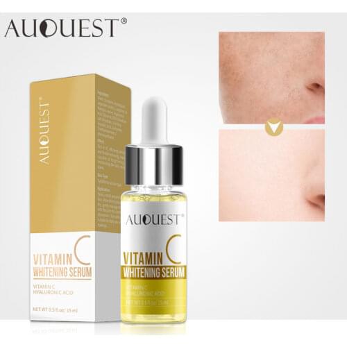 AUQUEST Vitamin C Whitening Face Serum Anti Wrinkle Shrink Pore Moisturizing Serum Facial Skin Essence Dry SkinCare 15ml