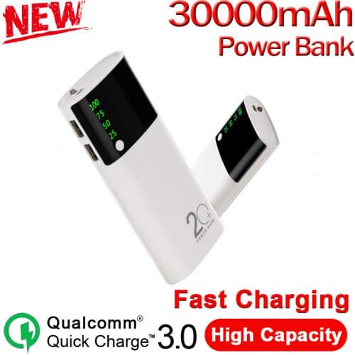 Power Bank 30000mAh Super Fast Charging Portable Mini Power Bank Mobile Phone External Battery Charger Auxiliary Battery