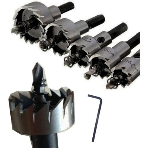 Hige quality 5PCS Carbide Tip HSS Drill Bit Hole Saw Set Stainless Steel Metal Alloy
