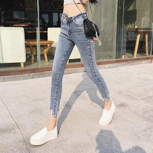 Chic New Plus Size Women Denim Pants Spring Autumn Elastic High Waist Jeans Korean Harajuku Casual Female All-Match Trousers