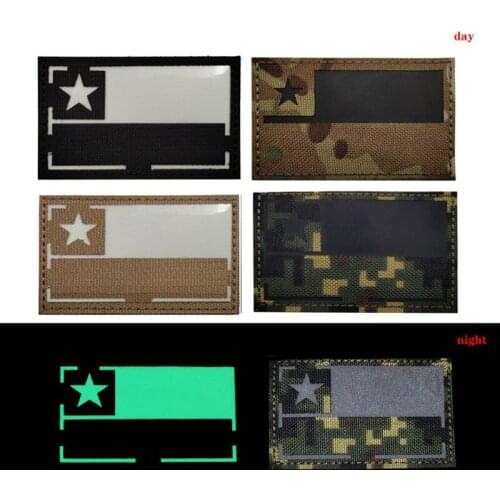 1 Pc 3D Reflective Chilean Flag Embroidery Patch European Countries Infrared Flag Tactical Badge Backpack Jeans Clothes Applique