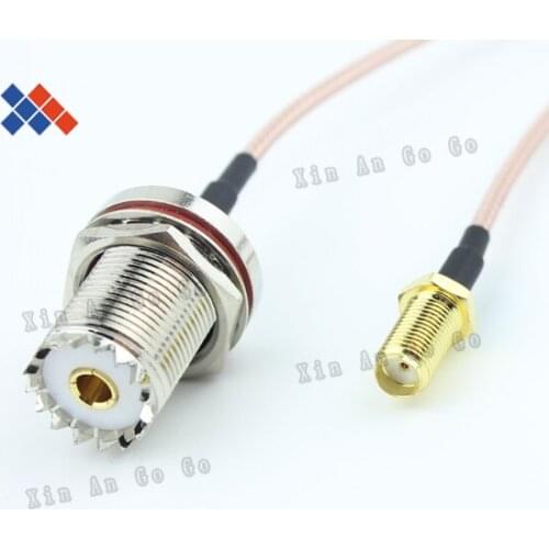 100PCS/lot UHF female to SMA female connector RG316 15cm cable by DHL or EMS