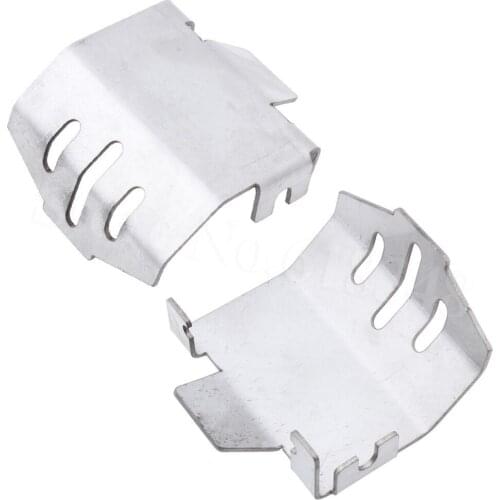 2-Pack Stainless Metal Front & Rear Axle Protective Guard Plate for Traxxas TRX-4 Scale and Trail Crawler Truck
