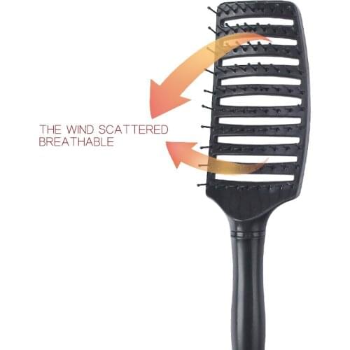 2020 ROUFEI Large Curved Hairstyling Combs Female Scalp Massage Wrapped Hair Brush Salon Hairdressing Styling Tools Wholesale