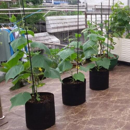 5PCS/LoT 3/5/7/10/15/20 Gallon Black Round Fabric Pots Plant Pouch Root Container Grow Bag Aeration Pot Container