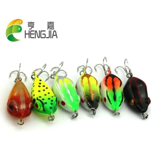 HENGJIA 6pcs 4CM 6G top water hard plastic snakehead frog lures salmon pike bass wobbler fishing baits isca pesca Fishing tackle