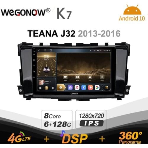 Ownice K7 Android 10.0 Car Radio Stereo for Nissan Teana J32 2013 - 2016 Support Front camera 4G LTE 360 2din Auto Audio 6G+128G