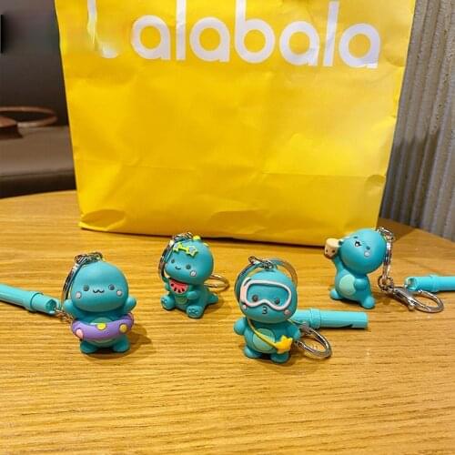 Creative Fun Cute Diving Dinosaur Anime Keychain Cartoon Cute Couple Charm Keychain Personality Friend Gift Bag Car Keychain