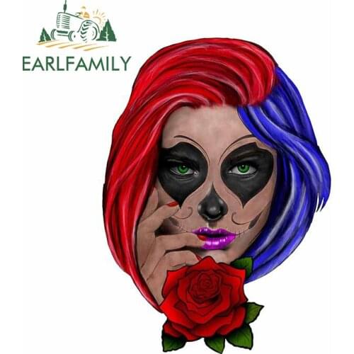EARLFAMILY 13cm x 9.5cm for Tattoo Girl Car Stickers Snowboard Motorcycle Creative Family Refrigerator Surfboard Windows Decal