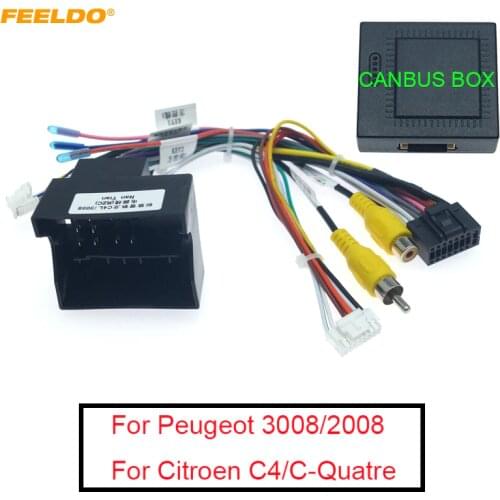 FEELDO 16-pin Car Android Stereo Wiring Harness For Peugeot 3008/2008/Citroen C4/C-Quatre/C4L/C3 XR/C5/DS6