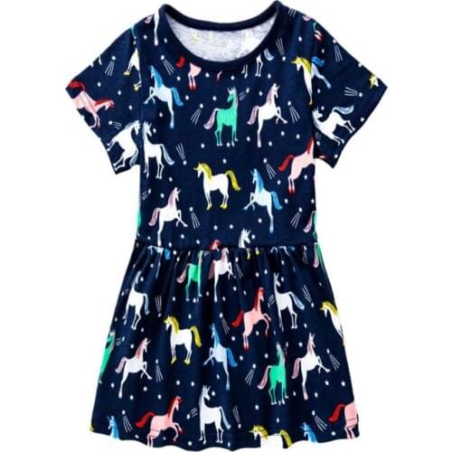 Funnygame Girl Dress Lovely Kids Dresses for Girls Cotton Clothes Summer Princess Party Tutu Dress Baby Unicorn Clothing