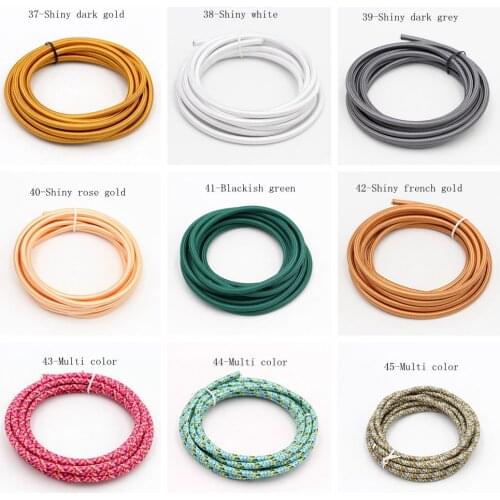 2m 3m 5m 10m VDE 2 Cords 0.75mm2 Colorful Textile Fabric Cable Vintage Light Cord Electrical Wire