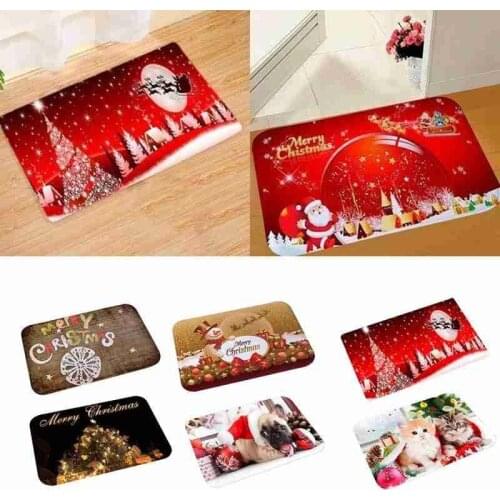 Christmas Carpet Door Mat Santa Ornament Christmas Decor For Home Decor Soft Comfortable Antistatic Dustproof Mat 40 * 60cm