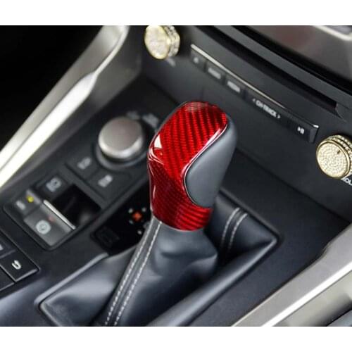 Red Real Carbon Fiber Gear Shift Knob Shifter Cover Trim Fit For Lexus IS ES NX GS