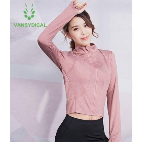 Brand Sports Running Jackets Women Gym Yoga Jacket Slim Zipper Gym Cropped Tops Outdoor Fitness Workout Jogging Activewear