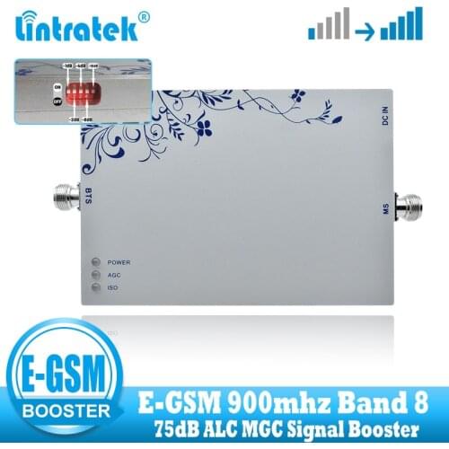 Lintratek EGSM 900MHz 2G 3G ALC Signal Repeater 75dB GSM 900MHZ (Band 8) UMTS 3G Mobile Signal Booster Cell Phone Amplifier